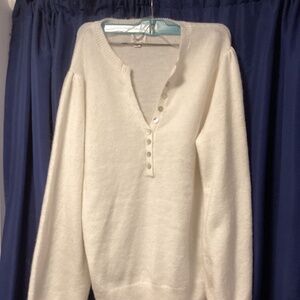 White sweater with buttons